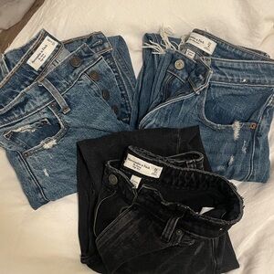 Abercrombie & Fitch Distressed Blue and Black Skinny Jeans
